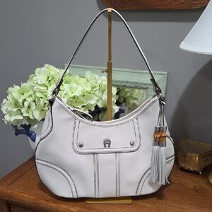 Etienne Aigner White Shoulder Bag with Slouchy Silhouette